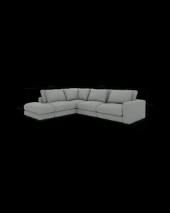 Rio hjørnesofa med pufafslutning venstre og bred arm