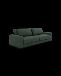 Rio sofa 4 pers. med bredde arme og 2 puder