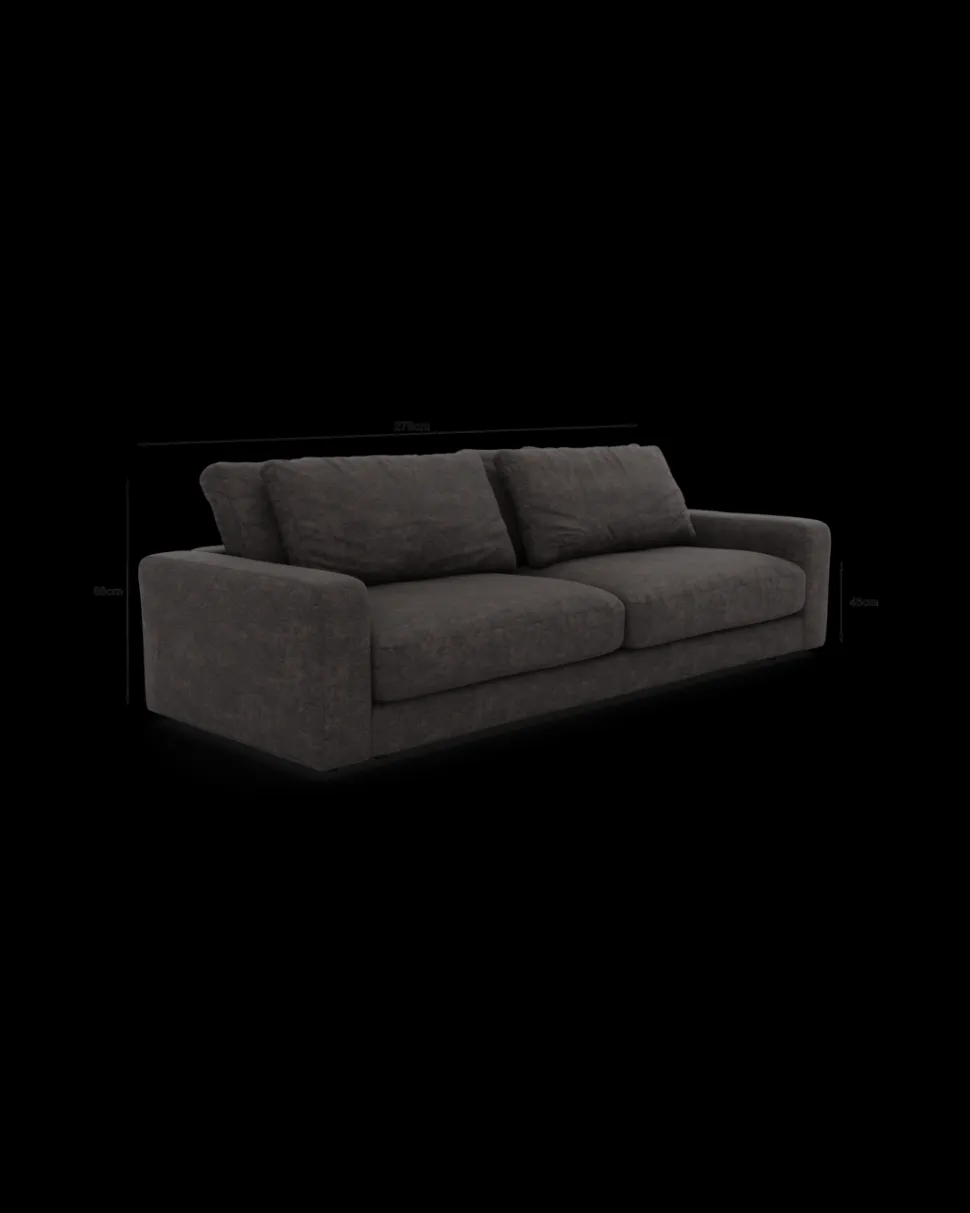 Rio sofa 4 pers. med bredde arme og 2 puder