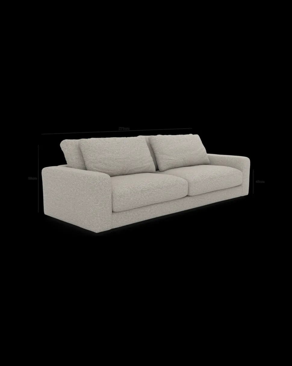 Rio sofa 4 pers. med bredde arme og 2 puder