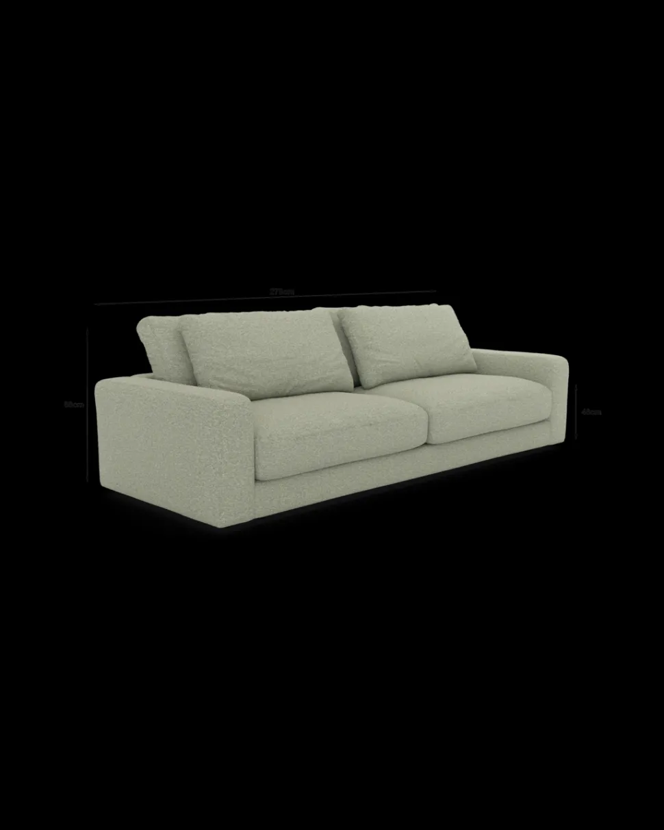 Rio sofa 4 pers. med bredde arme og 2 puder