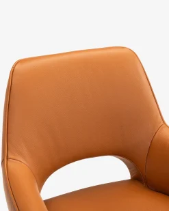 Salento spisebordsstol m/drej, cognac læder