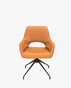 Salento spisebordsstol m/drej, cognac læder