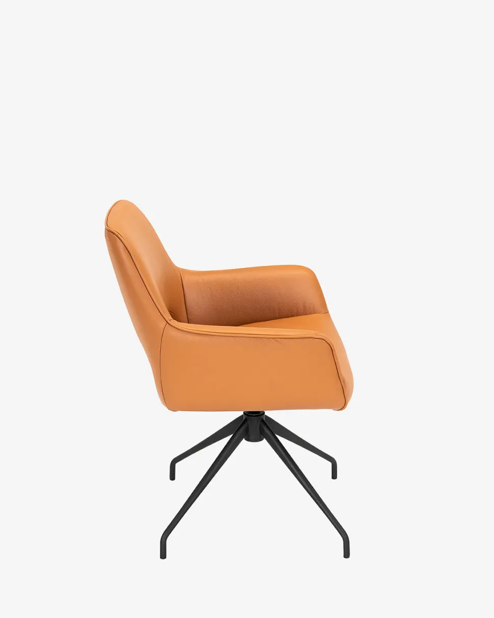 Salento spisebordsstol m/drej, cognac læder