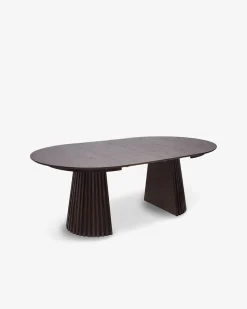 Stella spisebord inkl. 2 tillægsplader, røget eg