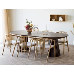 Stella spisebord XL inkl. 3 tillægsplader, røget eg