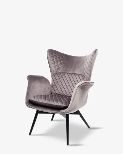 Tudor lænestol, silver velvet