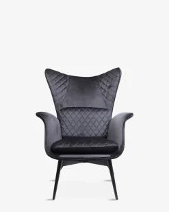Tudor lænestol, sort velour