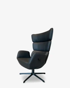 Turtle lænestol, sort læder