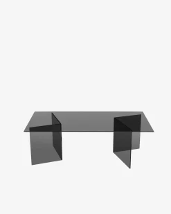 Venice sofabord, røgfarvet sort glas