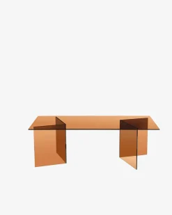 Venice sofabord, røgfarvet brun glas