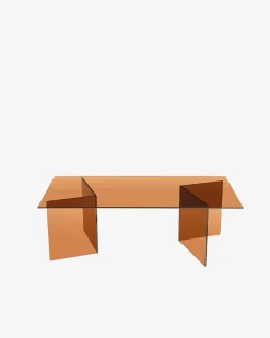 Venice sofabord, røgfarvet brun glas