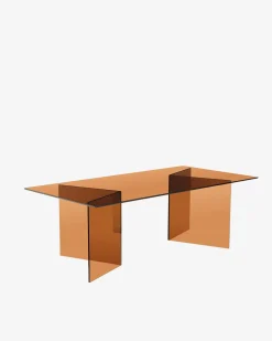 Venice sofabord, røgfarvet brun glas