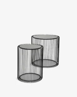 Wire sidebord, sort 2/sæt