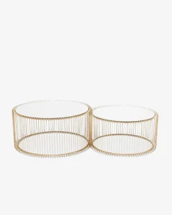 Wire sofabordssæt, Messing