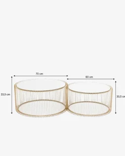 Wire sofabordssæt, Messing